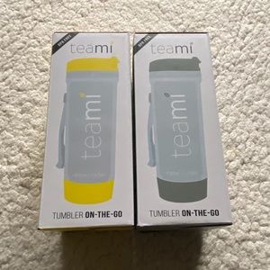 2 Teami on the go tumblers grey and yellow